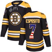 Wholesale Cheap Adidas Bruins #7 Phil Esposito Black Home Authentic USA Flag Stanley Cup Final Bound Stitched NHL Jersey