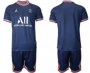 Wholesale Cheap Men 2021-2022 Club Paris Saint-Germain home blue blank Soccer Jersey