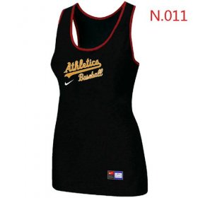 Wholesale Cheap Women\'s Nike Oakland Athletics Tri-Blend Racerback Stretch Tank Top Black