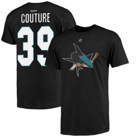 Wholesale Cheap San Jose Sharks #39 Logan Couture Reebok Name and Number Player T-Shirt Black