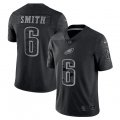 Wholesale Cheap Men's Philadelphia Eagles #6 DeVonta Smith Black Reflective Limited Stitched Football Jersey