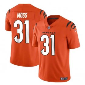 Cheap Men\'s Cincinnati Bengals #31 Zack Moss Orange Vapor Untouchable Limited Stitched Jersey