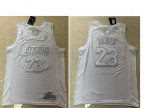 Wholesale Cheap Men\'s Los Angeles Lakers #23 Lebron James White 2020 MVP Nike Swingman Stitched NBA Jersey