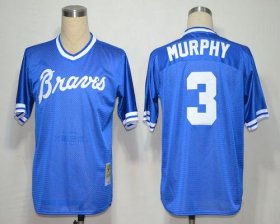 Wholesale Cheap Mitchell and Ness Braves #3 Dale Murphy Blue Throwback Stitched MLB Jersey