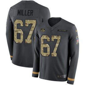 Wholesale Cheap Nike Bengals #67 John Miller Anthracite Salute to Service Men\'s Stitched NFL Limited Therma Long Sleeve Jersey