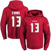 Wholesale Cheap Nike Buccaneers #13 Mike Evans Red Name & Number Pullover NFL Hoodie