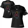 Wholesale Cheap Nike Raiders #4 Derek Carr Black Women's NFL Fashion Game Jersey
