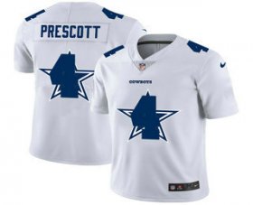 Wholesale Cheap Men\'s Dallas Cowboys #4 Dak Prescott White 2020 Shadow Logo Vapor Untouchable Stitched NFL Nike Limited Jersey