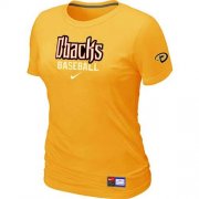 Wholesale Cheap Women's Arizona Diamondbacks Nike Short Sleeve Practice MLB T-Shirt Yellow