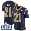 Wholesale Cheap Nike Rams #21 Aqib Talib Navy Blue Team Color Super Bowl LIII Bound Men's Stitched NFL Vapor Untouchable Limited Jersey