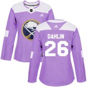 Wholesale Cheap Adidas Sabres #26 Rasmus Dahlin Purple Authentic Fights Cancer Women's Stitched NHL Jersey