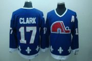Wholesale Cheap Nordiques #17 Wendel Clark Stitched CCM Throwback Blue NHL Jersey