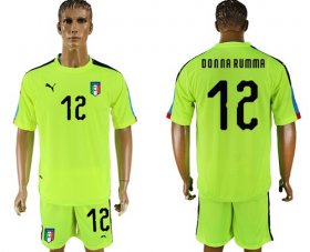 Wholesale Cheap Italy #12 Donna Rumma Shiny Green Goalkeeper Soccer Country Jersey