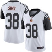 Wholesale Cheap Nike Bengals #38 LeShaun Sims White Men's Stitched NFL Limited Rush Jersey