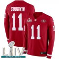 Wholesale Cheap Nike 49ers #11 Marquise Goodwin Red Super Bowl LIV 2020 Team Color Men's Stitched NFL Limited Therma Long Sleeve Jersey