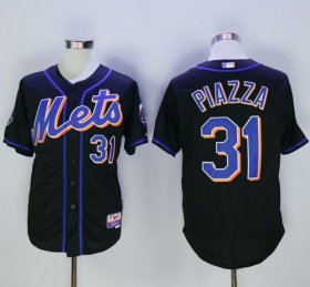 Wholesale Cheap Mets #31 Mike Piazza Black 2016 Hall Of Fame Patch Stitched MLB Jersey