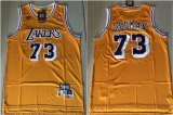 Wholesale Cheap Lakers 73 Dennis Rodman Yellow Hardwood Classics Jersey