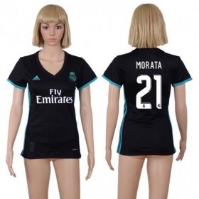 Wholesale Cheap Women\'s Real Madrid #21 Morata Away Soccer Club Jersey