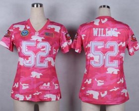Wholesale Cheap Nike 49ers #52 Patrick Willis Pink Women\'s Stitched NFL Elite Camo Fashion Jersey