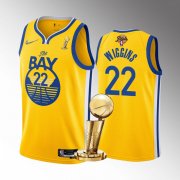 Wholesale Cheap Men's Golden State Warriors #22 Andrew Wiggins Gold 2022 NBA Finals Champions Stitched Jersey