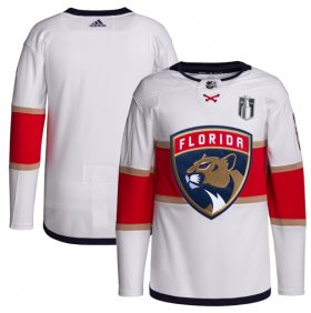 Wholesale Cheap Men\'s Florida Panthers Blank White 2023 Stanley Cup Final Stitched Jersey