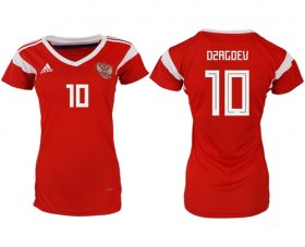 Wholesale Cheap Women\'s Russia #10 Dzagoev Home Soccer Country Jersey