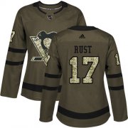 Wholesale Cheap Adidas Penguins #17 Bryan Rust Green Salute to Service Women's Stitched NHL Jersey