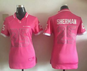 Wholesale Cheap Nike Seahawks #25 Richard Sherman Pink Women\'s Stitched NFL Elite Bubble Gum Jersey