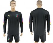 Wholesale Cheap Italy Blank Black Long Sleeves Goalkeeper Soccer Country Jersey