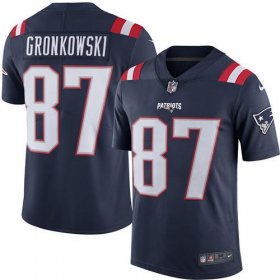 Wholesale Cheap Nike Patriots #87 Rob Gronkowski Navy Blue Men\'s Stitched NFL Limited Rush Jersey