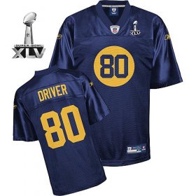 Wholesale Cheap Packers #80 Donald Driver Blue Super Bowl XLV Stitched NFL Jersey