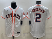 Wholesale Cheap Men's Houston Astros #2 Alex Bregman White Stitched MLB Flex Base Nike Jersey