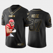 Cheap Kansas City Chiefs #87 Travis Kelce Nike Team Hero 1 Vapor Limited NFL 100 Jersey Black Golden