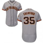 Wholesale Cheap Giants #35 Brandon Crawford Grey Flexbase Authentic Collection Road Stitched MLB Jersey