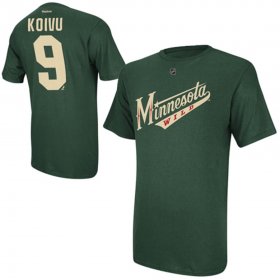 Wholesale Cheap Minnesota Wild #9 Mikko Koivu Reebok Name and Number Player T-Shirt Green