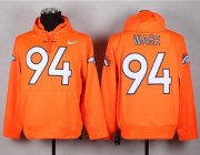 Wholesale Cheap Denver Broncos #94 DeMarcus Ware Orange Pullover NFL Hoodie