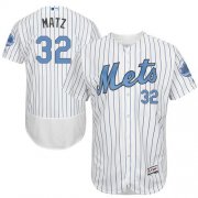 Wholesale Cheap Mets #32 Steven Matz White(Blue Strip) Flexbase Authentic Collection Father's Day Stitched MLB Jersey
