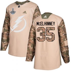 Cheap Adidas Lightning #35 Curtis McElhinney Camo Authentic 2017 Veterans Day 2020 Stanley Cup Champions Stitched NHL Jersey
