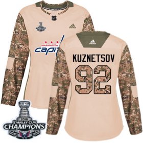 Wholesale Cheap Adidas Capitals #92 Evgeny Kuznetsov Camo Authentic 2017 Veterans Day Stanley Cup Final Champions Women\'s Stitched NHL Jersey