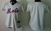 Wholesale Cheap Mets Blank Cream(Blue Strip) Women's Fashion Stitched MLB Jersey