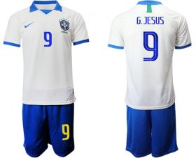 Wholesale Cheap Brazil #9 G.Jesus White Soccer Country Jersey