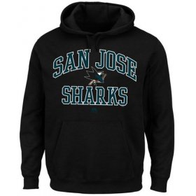 Wholesale Cheap San Jose Sharks Majestic Heart & Soul Hoodie Black