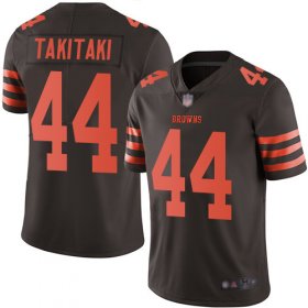 Wholesale Cheap Nike Browns #44 Sione Takitaki Brown Men\'s Stitched NFL Limited Rush Jersey