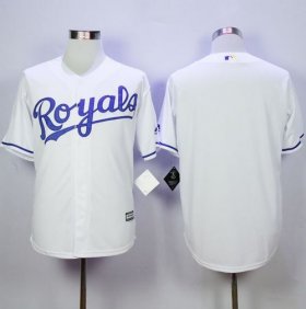 Wholesale Cheap Royals Blank White Cool Base Stitched MLB Jersey