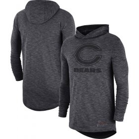 Wholesale Cheap Nike Chicago Bears Heathered Charcoal Fan Gear Tonal Slub Hooded Long Sleeve T-Shirt