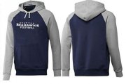Wholesale Cheap Seattle Seahawks English Version Pullover Hoodie Dark Blue & Grey