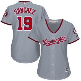 Wholesale Cheap Nationals #19 Anibal Sanchez Grey Road Women\'s Stitched MLB Jersey