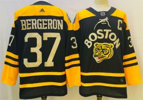 Cheap Men\'s Boston Bruins #37 Patrice Bergeron Black Classic Primegreen Stitched Jersey