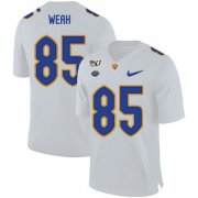 Wholesale Cheap Pittsburgh Panthers 85 Jester Weah White 150th Anniversary Patch Nike College Football Jersey