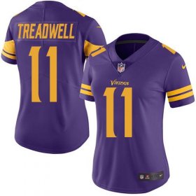 Wholesale Cheap Nike Vikings #11 Laquon Treadwell Purple Women\'s Stitched NFL Limited Rush Jersey